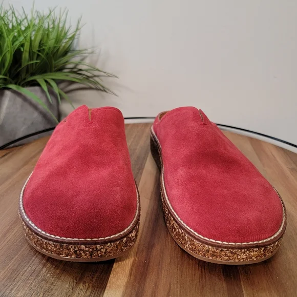 Lucky Brand | 12 Tamala Red Leather Clogs Mules Boho Comfy Casual - Picture 9 of 15